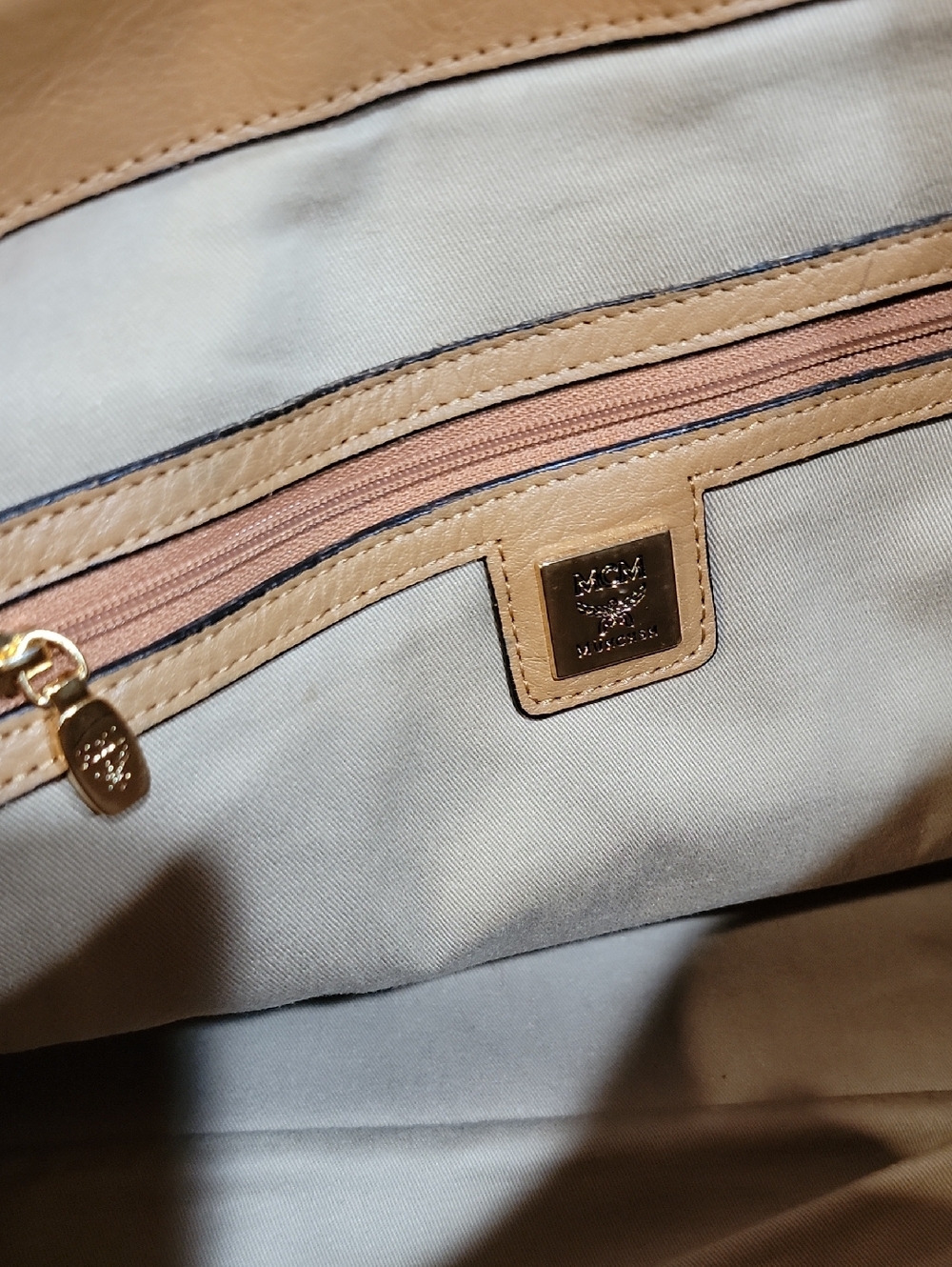🌵MCM Cognac Brown Visetos Monogram Shoulder Bag/Crossbody - Picture 11 of 14